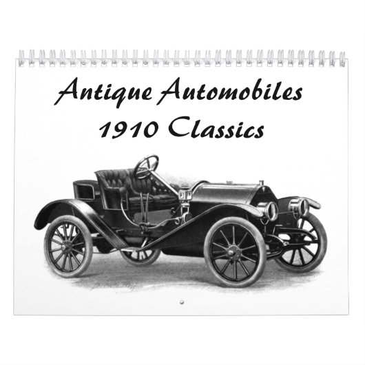 アンティーク自動車 – 1910クラシック年デザイン カレンダー (カバー)