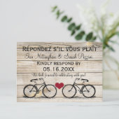 アンティーク自転車の結婚式出欠確認カード 出欠カード (スタンド正面)