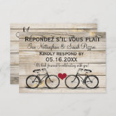 アンティーク自転車の結婚式出欠確認カード 出欠カード (正面/裏面)
