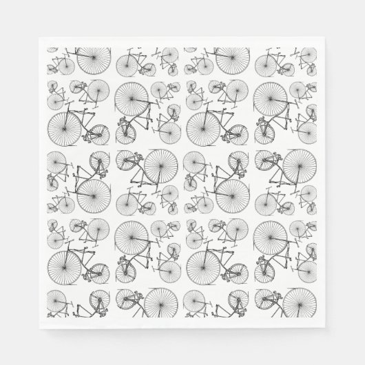 アンティーク自転車アートカスタム背景色 スタンダードランチョンナプキン (正面)