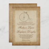 アンティーク自転車ヴィンテージのラップ結婚式招待状 招待状 (正面/裏面)