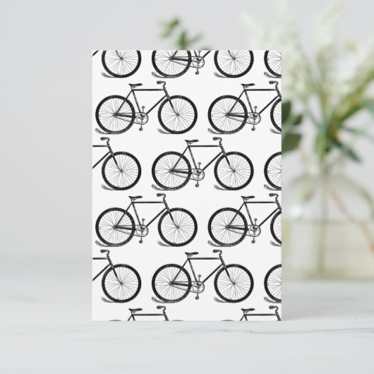 アンティーク自転車ヴィンテージバイクアートカスタムBGカラー サンキューカード (スタンド正面)