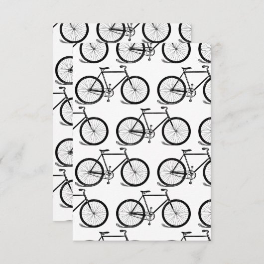 アンティーク自転車ヴィンテージバイクアートカスタムBGカラー サンキューカード (正面/裏面)