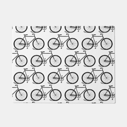アンティーク自転車ヴィンテージバイクアートカスタムBGカラー ドアマット (正面)