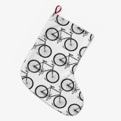 アンティーク自転車ヴィンテージバイクアートカスタムBGカラー ラージクリスマスストッキング (正面 (吊り時))