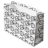 アンティーク自転車ヴィンテージバイクアートカスタムBGカラー ラージペーパーバッグ (裏面アングル)