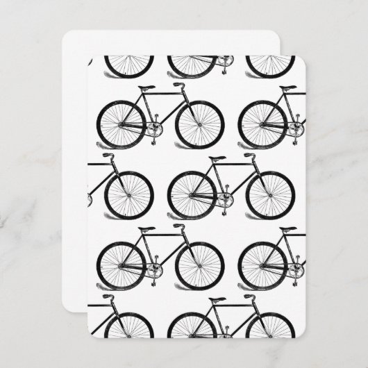 アンティーク自転車ヴィンテージバイクアートカスタムBGカラー 招待状 (正面/裏面)