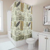 アンティーク自転車及びサイクリスト広告館 シャワーカーテン (インサイチュ)