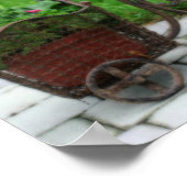 アンティーク自転車用フラワーコンテナオルトン効果 ポスター (角)