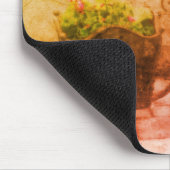 アンティーク自転車花ポットヴィンテージ白黒 マウスパッド (コーナー)