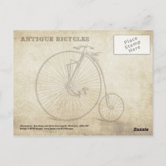 アンティーク自転車（ベロシペデス） ポストカード (裏面)