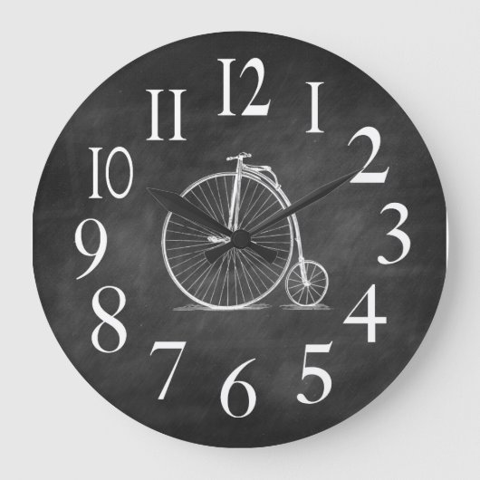 アンティーク自転車 ラージ壁時計 (正面)