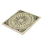 アンティーク航海のコンパスとウインズプリント タイル (側面)