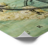 アンティーク航海の地図といかりポスター ポスター (角)