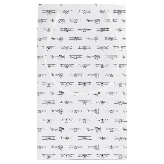 アンティーク航空アートカスタム色 スモールペーパーバッグ (裏面)