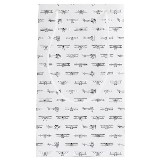 アンティーク航空アートカスタム色 スモールペーパーバッグ (正面)