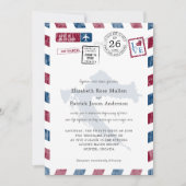 アンティーク航空便の小包クロアチア結婚へ 招待状 (正面)