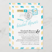 アンティーク航空便ブライダルシャワー 招待状 (正面/裏面)