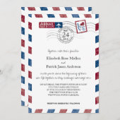 アンティーク航空便結婚式招待状 招待状 (正面/裏面)