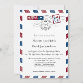 アンティーク航空便結婚式招待状 招待状