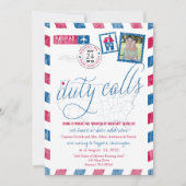 アンティーク航空便軍隊の移動告知 招待状 (正面)