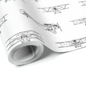 アンティーク航空機航空芸術カスタムの色 ラッピングペーパー (ロールコーナー)