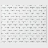 アンティーク航空機飛行機図カスタム図BGカラー ラッピングペーパー (フラット)