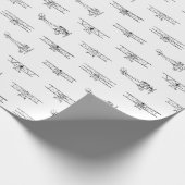 アンティーク航空機飛行機図カスタム図BGカラー ラッピングペーパー (角)