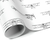 アンティーク航空機飛行機図カスタム図BGカラー ラッピングペーパー (ロールコーナー)