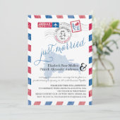 アンティーク航空郵便 結婚しました ポスト受付 招待状 (スタンド正面)
