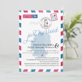 アンティーク航空郵便 結婚しました ポスト受付 招待状 (スタンド正面)