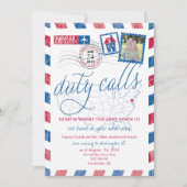 アンティーク航空郵便 軍事移動のお知らせ 招待状 (正面)