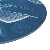 アンティーク船舶ブループリントII カッティングボード (角)