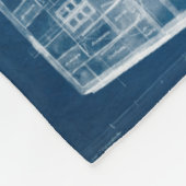 アンティーク船舶ブループリントII フリースブランケット (角)