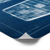 アンティーク船舶ブループリントII ポスター (角)