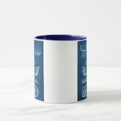 アンティーク船舶ブループリントII マグカップ (中央)