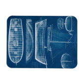 アンティーク船舶ブループリントII マグネット (横)