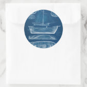 アンティーク船舶ブループリントII ラウンドシール (バッグ)