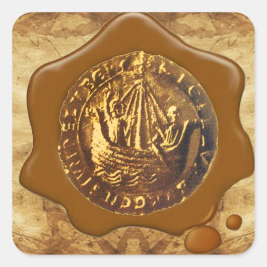 アンティーク船茶色ワックスシール剤 スクエアシール (正面)