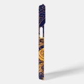 アンティーク船，イルカ，金ゴールド航海の，ネイビーブルー Case-Mate iPhoneケース (裏面 / 右)