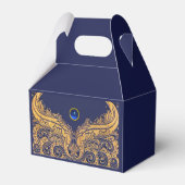 アンティーク船，イルカ，金ゴールド，ネイビーブルーモノグラム フェイバーボックス (裏面サイド)