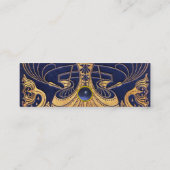 アンティーク船,イルカ,金ゴールド,ネイビーブルー航海の スキニー名刺 (裏面)