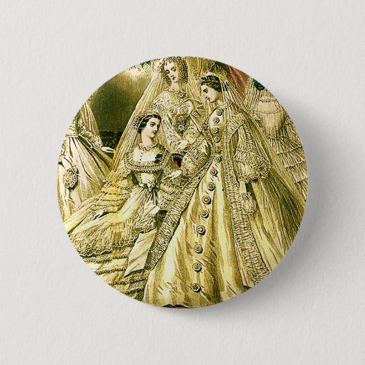 アンティーク花嫁ヴィンテージウェディング 缶バッジ (正面)