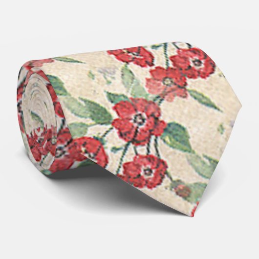 アンティーク花柄 ネクタイ (ロール)