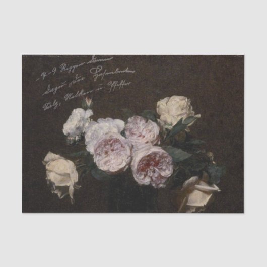 アンティーク花模様とスクリプト 薄葉紙 (正面)