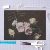 アンティーク花模様とスクリプト 薄葉紙 (クラフト)