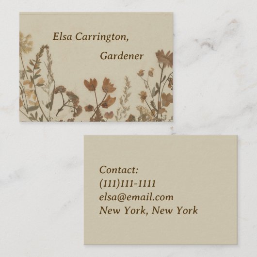 アンティーク花襟 名刺 (正面/裏面)