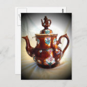 アンティーク英語ティーポット ポストカード (正面/裏面)