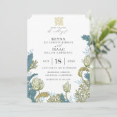 アンティーク英語結婚フローラ 招待状 (スタンド正面)