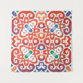 アンティーク華美タイルタラベラメキシコ。手描きd タペストリー (正面(横))